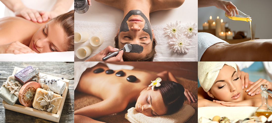 Client receiving luxury facial clay treatment